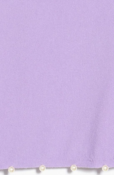 Shop La Fiorentina Bead Trim Knit Wrap In Purple