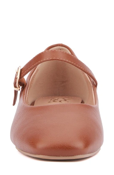 New York And Company Page Mary Jane Ballet Flat In Cognac