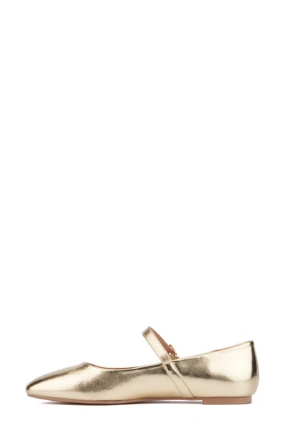 New York And Company Page Mary Jane Ballet Flat In Gold
