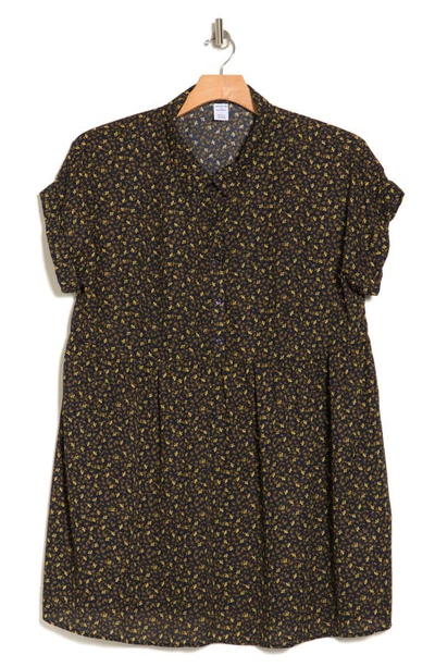 Shop Melrose And Market Babydoll Shirtdress In Navy- Olive Ivy Floral