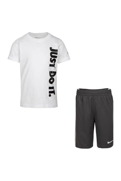 Shop Nike 'just Do It' T-shirt & Shorts Set In Iron Grey