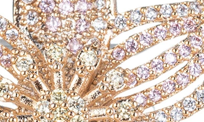 Eye Candy Los Angeles Luo Floral Cz Stud Earrings In Pink