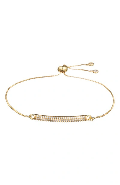 Eye Candy Los Angeles Juliette Set Of 3 Cubic Zirconia Moon, Heart & Bar Slider Bracelets In Gold