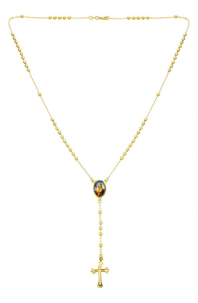 Shop Bling Jewelry Holy Cross Rosary Y-necklace In Gold-tone Mary
