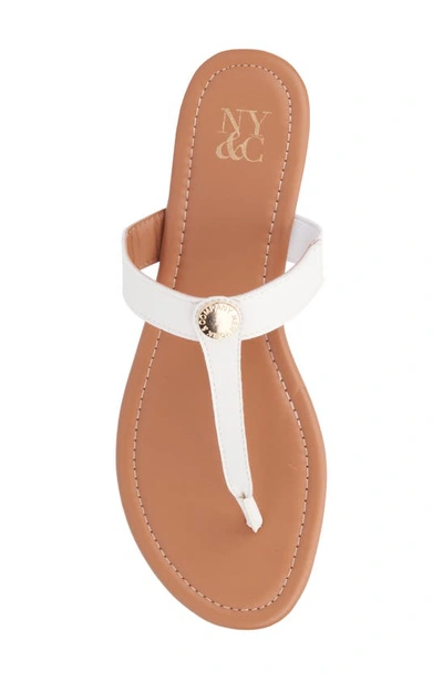 New York And Company Women's Adonia Flat Sandal In White