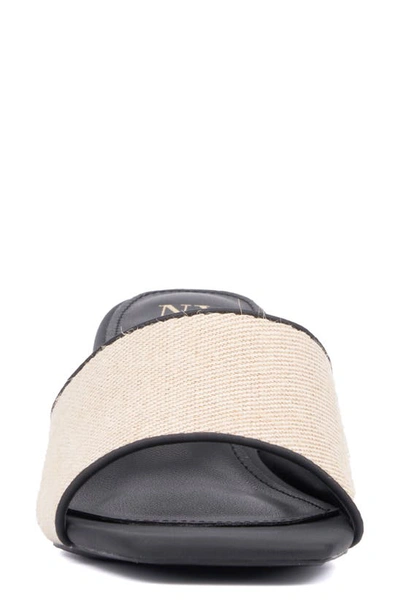 Shop New York And Company Felice Block Heel Sandal In Natural Black