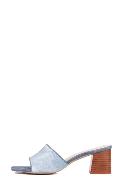 New York And Company Women's Felice Block Heel Sandal In Blue Combo