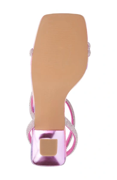Shop New York And Company Quilla Kitten Heel Rhinestone Sandal In Pink Multi