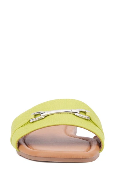 Shop New York And Company Naia Slide Sandal In Lime
