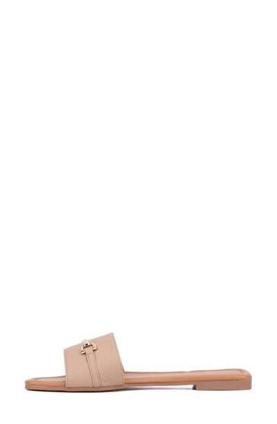 Shop New York And Company Naia Slide Sandal In Beige
