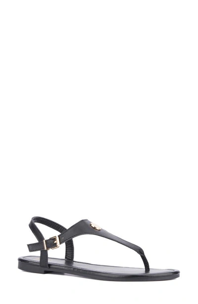 Shop New York And Company Nari T-strap Sandal In Black
