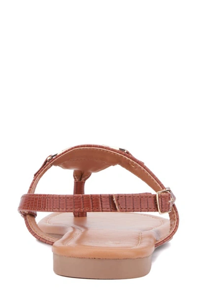 New York And Company Angelica Women's Sandal In Cognac Lizard