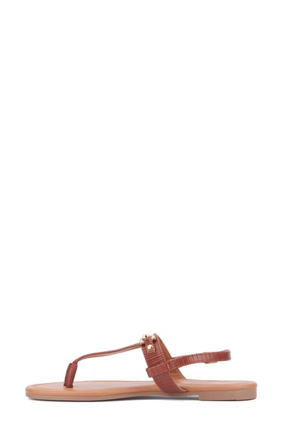 New York And Company Angelica Women's Sandal In Cognac Lizard