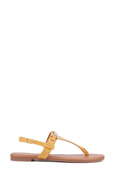 Shop New York And Company Angelica Thong Sandal In Yellow Lizard