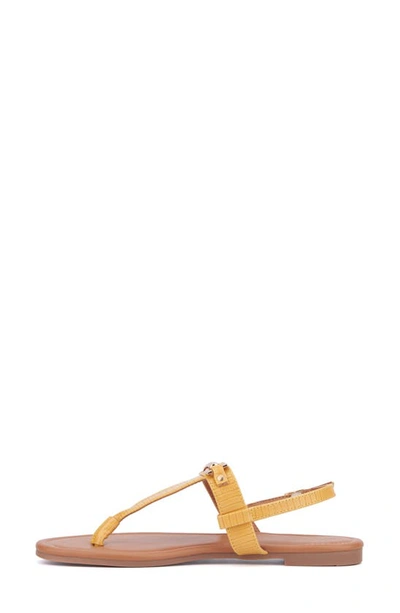 Shop New York And Company Angelica Thong Sandal In Yellow Lizard
