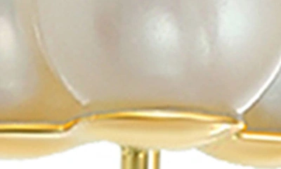 Shop Candela Jewelry 14k Gold Freshwater Pearl Trinity Stud Earrings In White