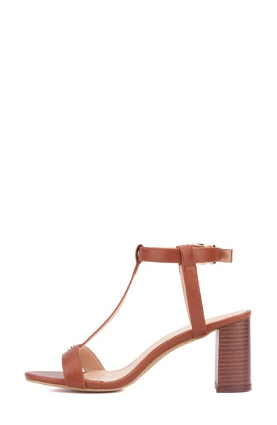 New York And Company Women's Livvy Block Heel Sandal In Cognac