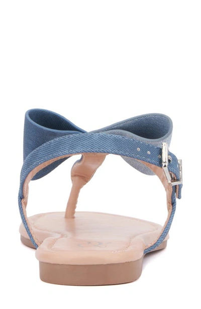 New York And Company Women's Abril Flat Sandal In Blue Combo
