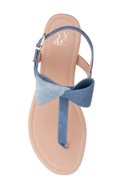 New York And Company Women's Abril Flat Sandal In Blue Combo