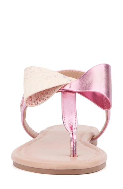 Shop New York And Company Abril Thong Sandal In Pink Combo