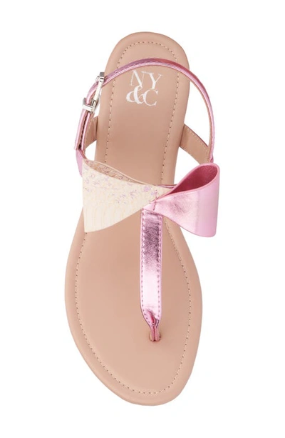 Shop New York And Company Abril Thong Sandal In Pink Combo