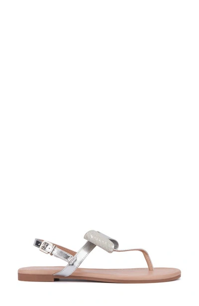 New York And Company Women's Abril Flat Sandal In Silver Combo