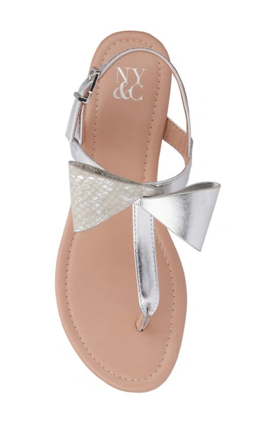 New York And Company Women's Abril Flat Sandal In Silver Combo