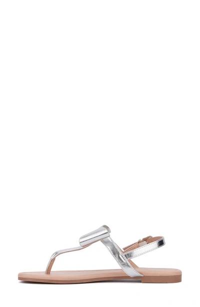 New York And Company Women's Abril Flat Sandal In Silver Combo