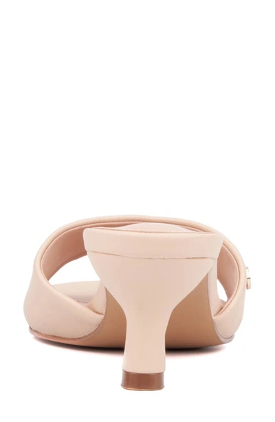 New York And Company Gaia Womens Solid Faux Leather Heels In Beige