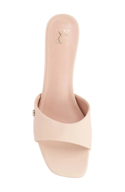 New York And Company Gaia Womens Solid Faux Leather Heels In Beige