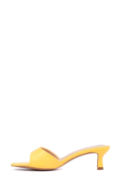 Shop New York And Company Gaia Kitten Heel Sandal In Orange Yellow