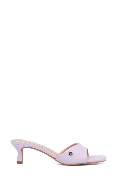 Shop New York And Company Gaia Kitten Heel Sandal In Pastel Lilac
