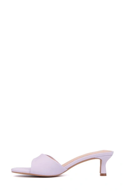 Shop New York And Company Gaia Kitten Heel Sandal In Pastel Lilac