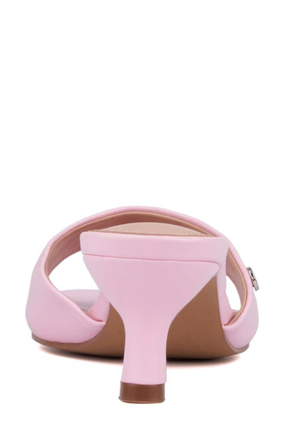 Shop New York And Company Gaia Kitten Heel Sandal In Pastel Pink