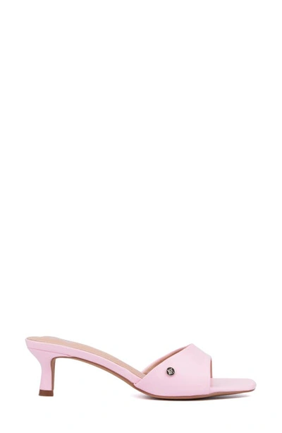 New York And Company Women's Gaia Kitten Heel Sandal In Pastel Pink