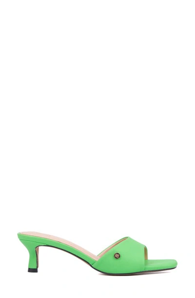 New York And Company Women's Gaia Kitten Heel Sandal In Green