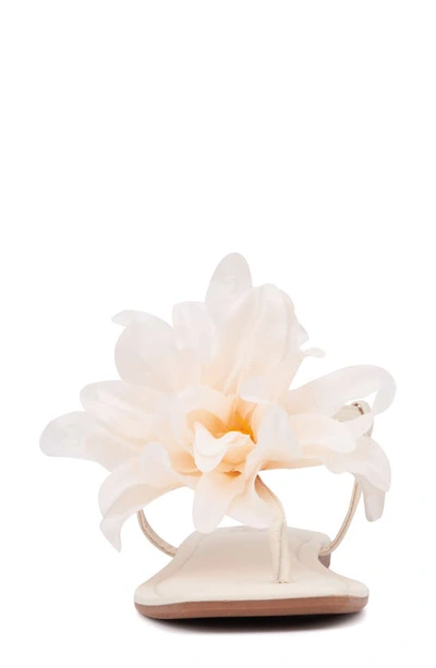 New York And Company Big Flower Women's T-strap Sandal In Bone