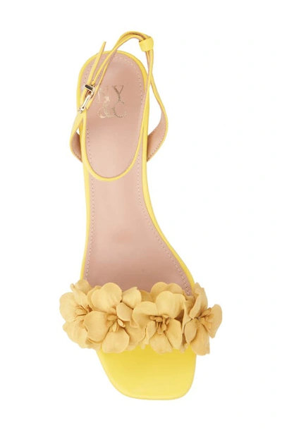 Shop New York And Company Gwendolyn Flower Strap Sandal In Yellow