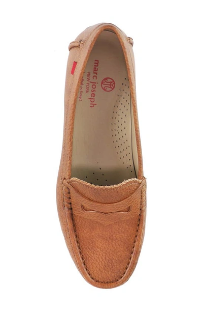 Marc Joseph New York Carrol Street 2.0 Penny Loafer In Cognac Wax Grainy