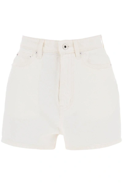 Shop Kenzo Japanese Denim Shorts In White