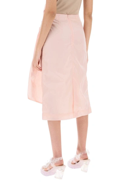 Shop Simone Rocha Pencil Skirt With Floral Applique In Pink