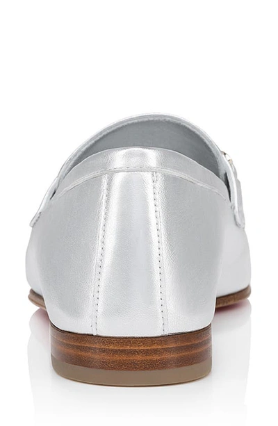 Shop Christian Louboutin Metallic Moc Toe Loafer In Silver