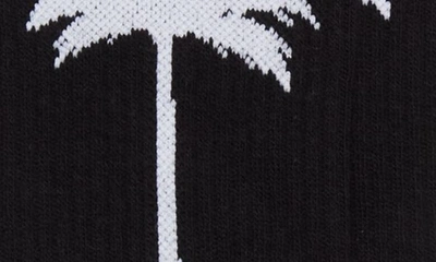 Shop Palm Angels Cotton Blend Crew Socks In Black White