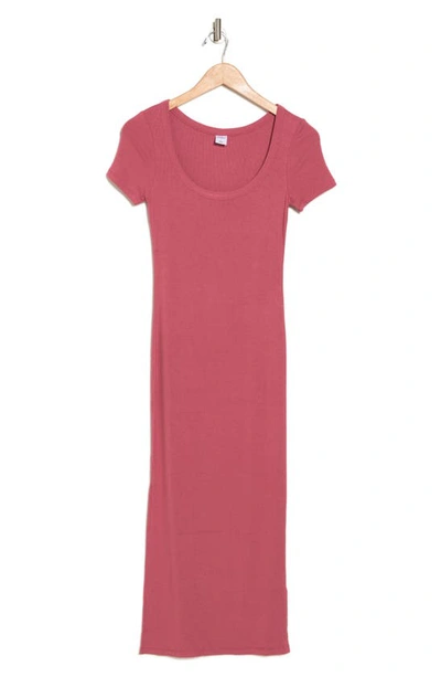 Shop Melrose And Market Rib T-shirt Midi Dress In Pink Mauve