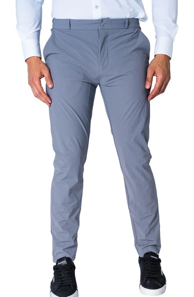 Shop Maceoo Slim Fit Stretch Pants In Grey