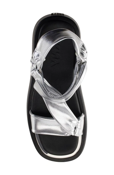 Dkny Platform Sandal In Silver