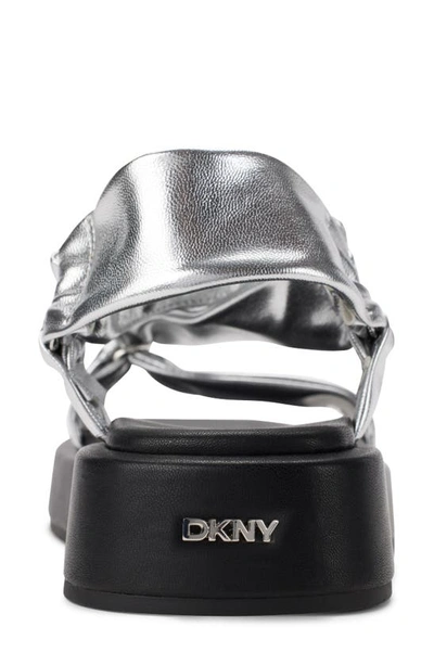 Dkny Platform Sandal In Silver