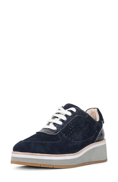 Shop Donald Pliner Daisey Wedge Sneaker In Navy