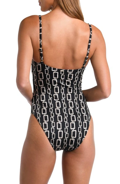 Shop L Agence Remi Geo One-piece Swimsuit E In Black