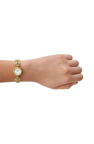 Kate Spade New York Monroe Floral Crystal Strap Watch, 24mm In Gold